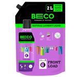 Beco Matic-Front Load Natural Laundry Liquid Detergent| 2 Litre Super Value Refill | Natural Formula for Tough Stain Removal & Fabric Care | No Harsh Chemicals | 100% Ecofriendly