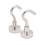 Airlife Magnetic Hooks,Heavy Duty Earth Magnets with Hook for Refrigerator, Extra Strong Cruise Hook for Hanging, Magnetic Hanger for Curtain, Grill Office, and Kitchen (2 PCS)