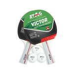 Stag Iconic Victor Series Professional Table Tennis (T.T) Set - Table Tennis Rackets and T.T Balls Included| All-in-One Ping Pong Paddle Playset - Table Game Accessories