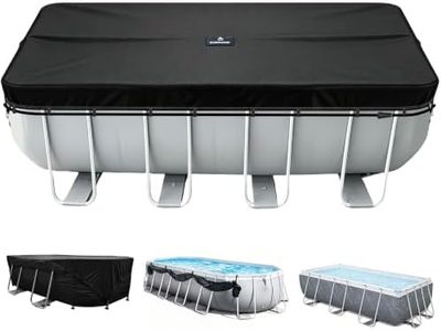 SIHAIAN 30x50Ft Pool Cover for Inground Pools and Oval and Rectangular Above Ground Pool, Preventing Waterlogging One-Piece Oval Pool Cover, Lockable, Windproof, Tear and UV-Resistant Solar Cover