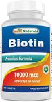 Best Naturals Biotin (Also Called Vitamin B7), 10,000 mcg 365 Tablets (365 Count (Pack of 1))