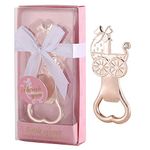15 pcs Bottle Opener Baby Shower Favors Baby Carrige Shaped Party Souvenirs for Guests Cute Party Supplies Decoration Gift for Girl Birthday with Individual Gift Box (Baby Carriage Pink, 15)1
