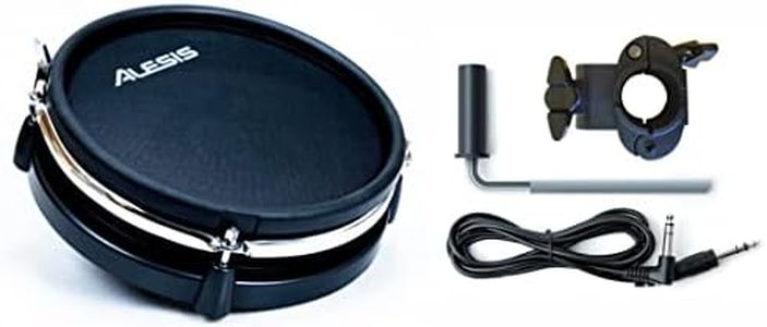 Alesis Command 8 inch Mesh Drum Pad with Clamp and Silverline Audio 10ft Trigger Cable Bundle [Compatible with Roland/Yamaha/Simmons/Ion]