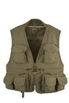 Snowbee Men Classic Fly Fishing Vest Waistcoat - Olive Green, Small