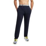 Champion Men's, Powerblend, Fleece Open-Bottom Sweatpants (Reg. Or Big & Tall) Pants, Navy C Patch Logo, X-Large