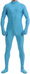 VSVO Unitard Skin-tight Solid Color Dance Wear for Adults and Children (XX-Large, Light Blue)