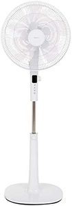 Amazon Basics Height & Tilt Angle Adjustable Oscillating Digital Dual 5-Blade 12-Speed Standing Pedestal Fan with Remote Control, White