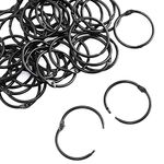 Lind Kitchen 50PCS 1.5" Book Ring Metal Loose Leaf Binder Hinged Buckle Binding Rings Scrapbook Sketchbook Craft Photo Album DIY Black 38mm