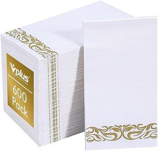 Vplus 600 Pack Paper Napkins Guest Towels Disposable Premium Quality 3-ply Dinner Napkins Disposable Soft, Absorbent, for Kitchen, Wedding, Parties, Dinners or Events(Gold)