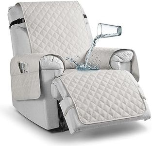 TAOCOCO Non-Slip Recliner Chair Cover Sofa Slipcover, Pet Cover for Large Recliner with Elastic Straps, Washable Chair Seat Cover Recliner Chair Furniture Protector (28'' Oversized, Off White)