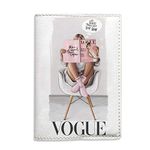 Fashion Passport Holder Eco leather Cute Cover for documents Vogue design Stylish illustration Girl in Pink Socks