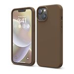 elago Compatible with iPhone 14 Case, Liquid Silicone Case, Full Body Protective Cover, Shockproof, Slim Phone Case, Anti-Scratch Soft Microfiber Lining, 6.1 inch (Brown)