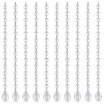 Belle Vous Clear Crystal Teardrop Chandelier Pendants (10 Pack) - 34.5cm/13.58 inches - Hanging Decoration Beads for Chandeliers, Prisms, DIY Suncatcher Parts, Wedding/Christmas Party & Garlands