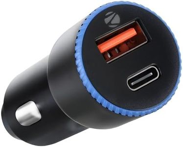 ZEBRONICS CC2018 38 Watts Car Charger, Dual Output (USB + Type C), Rapid Charge, Compact Design, with Over Current & Short Circuit Protection (Black)