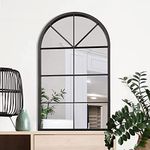 ironsmithn Wall Mirror Mounted Decorative Long Hanging Arched Window Frame Decor Wall-Mounted for Bathroom Vanity, Living Room or Bedroom