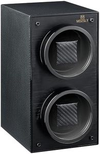 MOZSLY Double Watch Winder for Automatic Watches Slef Winding Box Case with Quiet Motor 12 Rotation Modes Setting Piano Painting Full Black