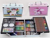 HARSEHAJ PRODUCTS Unicorn Color Box with Professional Drawing Kit - Multiple Coloring Options, Water Colors, Oil Pastel, Sketches, Acrylic Paint Brush (Pack of -01)