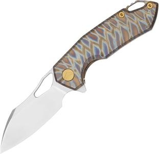 FerraMonster Folding Knife pocket knife EDC Knife With Clip Survival knife Camping knife - M390 Steel Titanium Handle - Outdoor Hiking Survival Hunting knife with Sheath (Colourful)