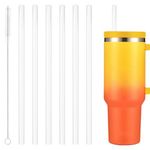 6PCS Stanley Cup Straw,Stanley Straw Easy to Clean,Transparent Straw, Replacement Straws for Water Bottles,Reusable Stanley Cup Straw Replacement,Compatible with 30oz/40oz Cup(12in/30cm)