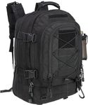 Expandable 40-64L Military Tactical Backpack 3 Day Bag Hiking Gym Sport Camping, Black