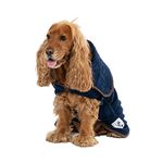 Dog Dressing Gown Towel by The Wagging Tailor® - Soft Feel Microfibre Dog Towel Robe - Adjustable Fleece Dog Coat With Velcro Collar & Under Belly, Dog Drying Fleece for Large Dogs (Blue, L)