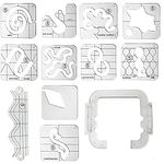 Free Motion Quilting Template Set with Quilting Frame for Domestic Sewing Machine #FMQ Grip 5