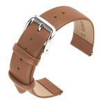 cobee Leather Watch Straps, Soft Calfskin Leather Watch Band Quick Release Leather Replacement Watchband for Men Women Universal Watches Bracelet Stainless Steel Clasp Buckle(Light Brown, 20mm)