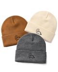 FURTALK Baby Beanie Cute Toddler Winter Hat Knit Boys Girls Warm 3 Pack Kids Embroidered Beanies Cap for 0-3 Years