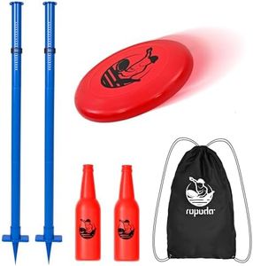 ropoda Outdoor Games - Upgraded Flying Disc Game Set with Thicker Pole (Polish Horseshoes), Pro, Portable Disc Toss Game for Lawn and Beach Games with Reinforced Ground Spike (Includes 2 Extra)-Pro
