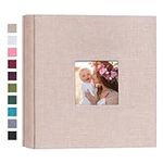 Mublalbum Small Photo Album 4x6 200 Photos Linen Cover Picture photo Book with 200 Horizontal Pockets for Wedding Family Anniversary Baby(Beige)