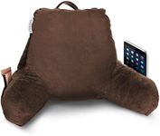 Nestl Reading Pillow for Kids, Small Bed Pillow, Back Pillow for Sitting in Bed, Memory Foam Chair Pillow, Reading & Bed Rest Pillows, Chocolate Brown Back Pillow for Bed, Arm Pillow with Pockets