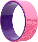 Strauss Yoga Wheel | Ideal for Stretching, Backbends, Exercise, Deep Tissue Massage & Back Pain Relief | Dharma Yoga Prop Wheel with Ultimate Comfort | 12-inch, (Purple & Pink)