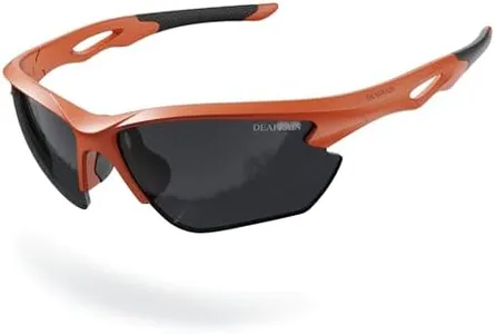 DEAFRAIN Polarized Sports Sunglasses for Men Women Baseball Tennis Cycling Running Fishing Orange Glasses TR90 Unbreakable Frame UV Protection