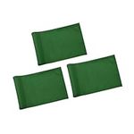 KINGTOP Solid Golf Flag with Plastic Insert, Putting Green Flags for Yard, Indoor/Outdoor, Garden Pin Flags, 420D Premium Nylon Flag, 8" L x 6" H, Green, 3-Pack