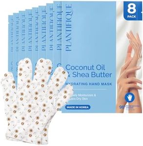 PLANTIFIQUE Hand Mask for Dry Hands – 8 Pairs Moisturizing Gloves with Shea Butter | Hyaluronic Acid & Macadamia | Korean Skincare | Vegan Spa Hand