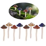 Nwvuop 8Pcs Ceramic Garden Mushroom Ornaments Toadstool Fairy Garden Decoration Ornaments 12cm