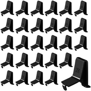 Shelf Clips, Hosrnovo 28PCS Adjustable Supports Clip for 255 Standard Pilaster, Heavy Duty Metal Shelving Brackets Clips for Kitchen Cabinet Bookcase (Black)