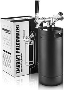 TMCRAFT 128oz Growler Tap System, Pressurized Stainless Steel Mini Keg with Cooler Jacket, Portable Home Dispenser System to Keep Fresh and Carbonation for Draft, Homebrew and Craft Beer (Matte Black)