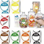 7000 Pcs Days of The Week Stickers, Removable Date Dots Food Labels Peel Tab(Mon-Sun) for Container Bottles, Kitchen Freezers, Restaurant Inventory Management Supplies(1 inch, 1000 pre-Cut per roll)