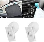 2Pcs Suction Cup Card Bill Clip, Car Sun Shade Window Reusable Strong Metal Ticket Paper Towel Clamp, Vehicle Multiple Purpose Decoration Pendants for Advertising Business Folder Holder (White)