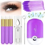 56 PCS lash fan dryer for eyelash extensions,USB Air Conditioning Blower, Mini Mister for Lash Extensions, Lash Mirror, 3 Lash Shampoo Brushes, 50 Eyelash Mascara Brush (Purple Set)