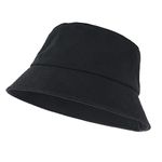 Yolev Unisex Bucket Hat Solid Colors Sun Hat with UV Protection Packable Summer Hats for Outdoor Sports (Black)