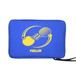 PHLLIN Table Tennis Racket Cover I TT Racket Bag I Soft Feel Portable Waterproof Table Tennis Bat Carrier I Ping Pong Paddle Case I Table Tennis Practice Equipment - Blue