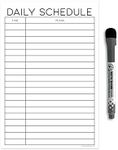 Dry Erase Daily Schedule Planner Sticker Decal by Glassboard Studio | Removable & Reusable | Magnetic Fine-Tip Marker Included (6 x 9 inches, White)