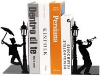 Weibefee Design Book Ends for Shelves Decorative Desk or Countertop, Hidden Metal Bookends Hold Books, Bookend Holder for Christmas Decorations Gift, Gift for Book End Christmas Decor (Set of 2)