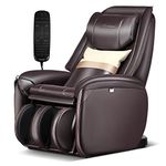 Giantex Massage Chair Full Body, Electric Recliner Chair with Zero Gravity Mode, SL Track, Reversible Footrest, Back Heater, Wheels, Automatic Shoulder Detection, Calf Airbag, No Installation (Brown)