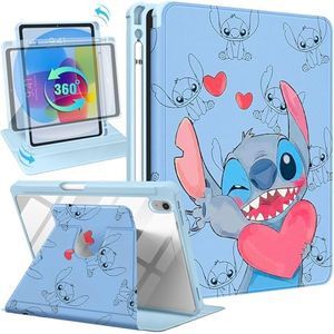 Trendy Fan for iPad 10th Generation Case 10.9 Inch 2022 Cute Cartoon Kawaii for Girls Kids Girly Women Design Covers,360 Degree Rotating Folio Stand Pencil Holder for Apple i Pad 10 Gen inch,Xin