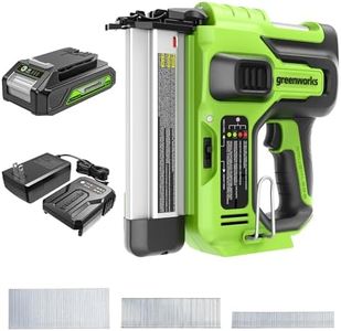 Greenworks 24V 18 Gauge Brushless Brad Nailer Gun, Cordless Finish Nailer, Staple Gun Cordless with 2Ah Battery and 2A Charger