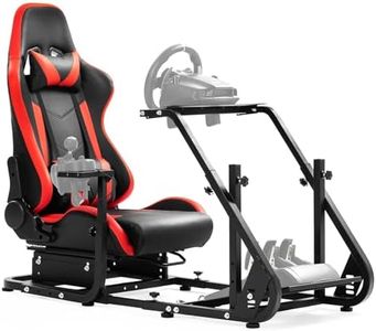 Dardoo G923 Racing Simulator Cockpit with Red Seat Fits for Logitech/Thrustmaster/Fanatec/Playstation G25 G27 G29 G920 T150,Mountable Display Mount,Steering Wheel Stand,Not Included Wheel & Pedals