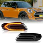 OZ-LAMPE LED Side Indicator for BMW MINI COOPER F55 F56 F57 2014-2017, Error Free Turn Signal Light, Side Marker Repeater, Smoked 2Pcs